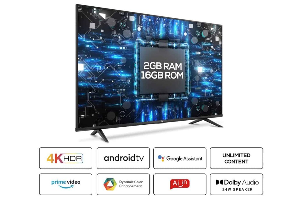 TCL 127 cm (50 inch) Ultra HD (4K) LED Smart TV, 50P615