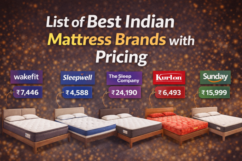 List of Best Indian Mattress Brands with pricing